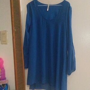 Sheinside Classic Blue Long Sleeve Tunic